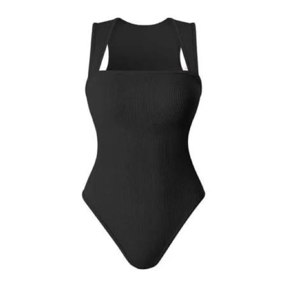 OQQ Strappy Square Neck Sleeveless Tummy Control Tank Tops Bodysuits size L
